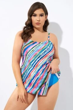 Multi Color Scarf Bandeau Longer Length Tankini Top 12 Multi Color Scarf Bandeau Longer Length Tankini Top -Maraluxe Swimwear Shop dsc06684 1
