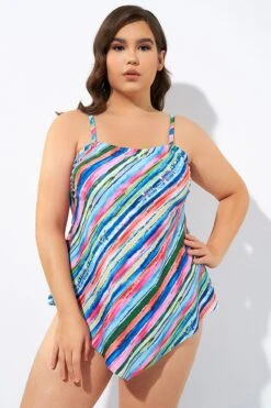 Multi Color Scarf Bandeau Longer Length Tankini Top 13 Multi Color Scarf Bandeau Longer Length Tankini Top -Maraluxe Swimwear Shop dsc06693 1