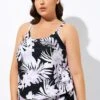 Leaf Printed Adjustable Straps Lady's Blouson Tankini Top -Maraluxe Swimwear Shop dsc06929