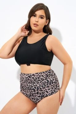 Black Wide Strap Knot Front Bikini Top -Maraluxe Swimwear Shop dsc07126