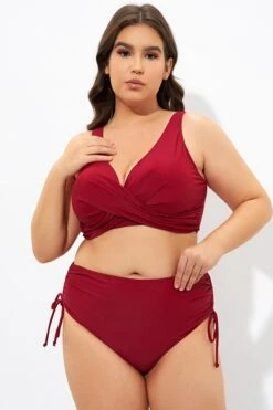 Red Twist Front Cross Back&Front Bikini Top -Maraluxe Swimwear Shop dsc07194