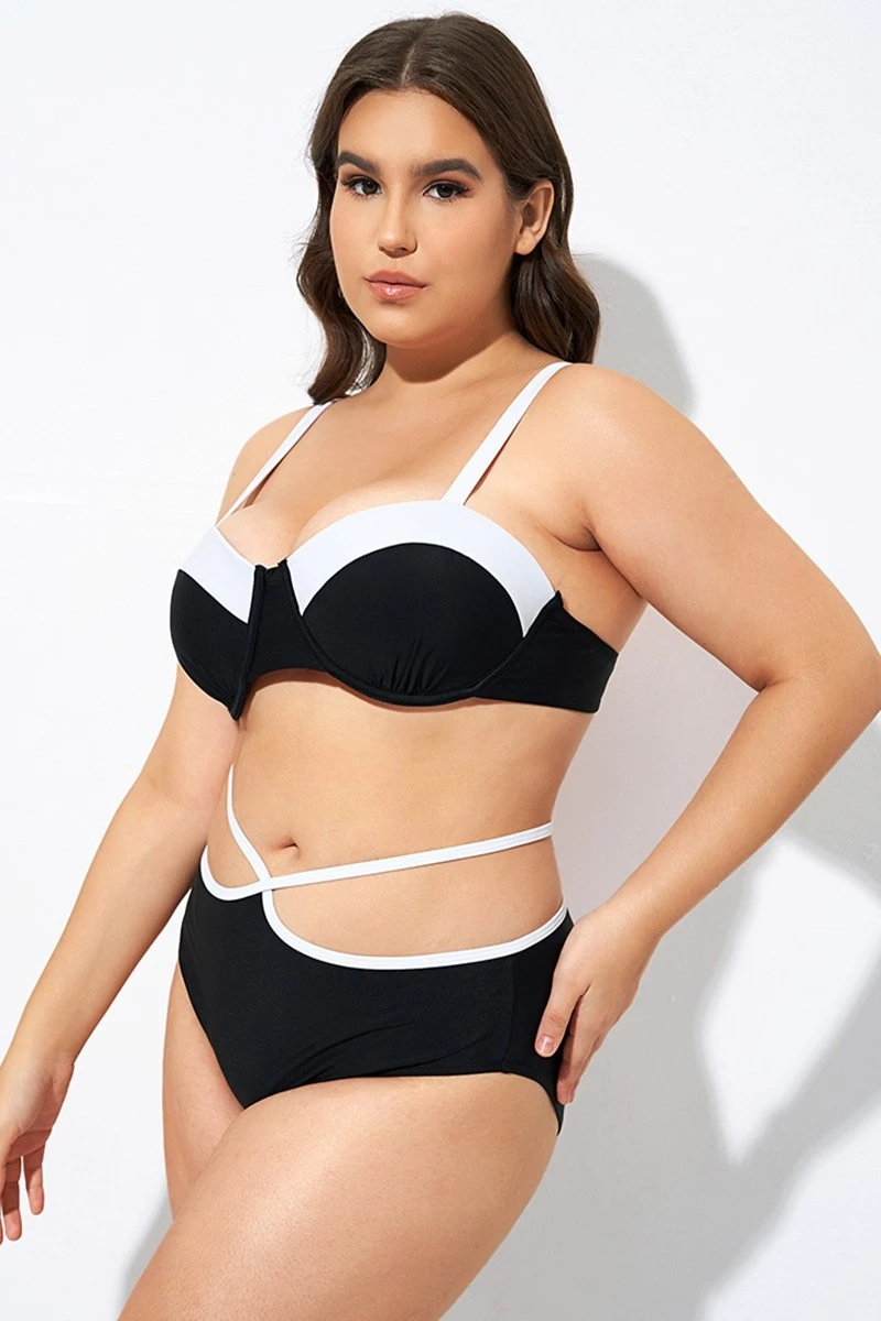 Black And White Sweetheart Neckline Underwire Bikini Top 8 Black And White Sweetheart Neckline Underwire Bikini Top - Image 6