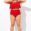 Red Women High Waist Swim Brief -Maraluxe Swimwear Shop dsc08621