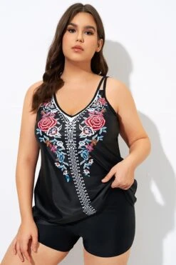 Elegant Tribal Printed Double Straps Tankini Top -Maraluxe Swimwear Shop dsc08758