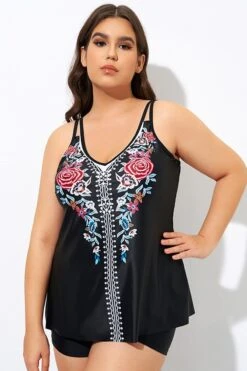 Elegant Tribal Printed Double Straps Tankini Top -Maraluxe Swimwear Shop dsc08770