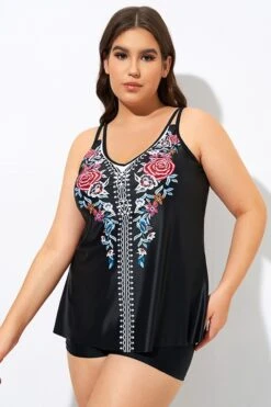 Elegant Tribal Printed Double Straps Tankini Top -Maraluxe Swimwear Shop dsc08778