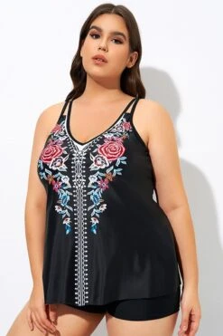 Elegant Tribal Printed Double Straps Tankini Top -Maraluxe Swimwear Shop dsc08788