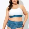 Teal Striped Women Bikini Top 1 Teal Striped Women Bikini Top -Maraluxe Swimwear Shop dsc08882