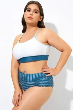 Teal Striped Women Bikini Top -Maraluxe Swimwear Shop dsc08912