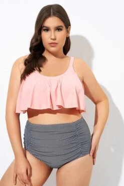 Womens High Waisted Falbala 2 Tiered Bikini Top -Maraluxe Swimwear Shop dsc08937 1