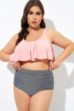 Womens High Waisted Falbala 2 Tiered Bikini Top -Maraluxe Swimwear Shop dsc08938 1