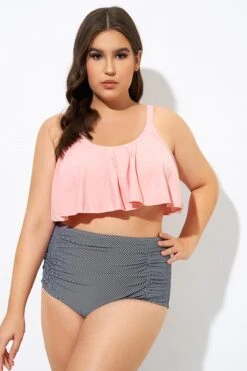 Womens High Waisted Falbala 2 Tiered Bikini Top -Maraluxe Swimwear Shop dsc08939 1