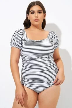 Vertical Stripes Ladder Back One Piece Swimsuit -Maraluxe Swimwear Shop dsc09252